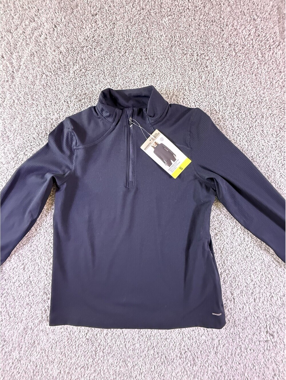 NWT Mondetta Women’s Active Ribbed 1/2 Zip Shirt Black Size Small